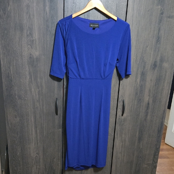 Connected Apparel Royal Blue Midi Dress - Picture 1 of 4